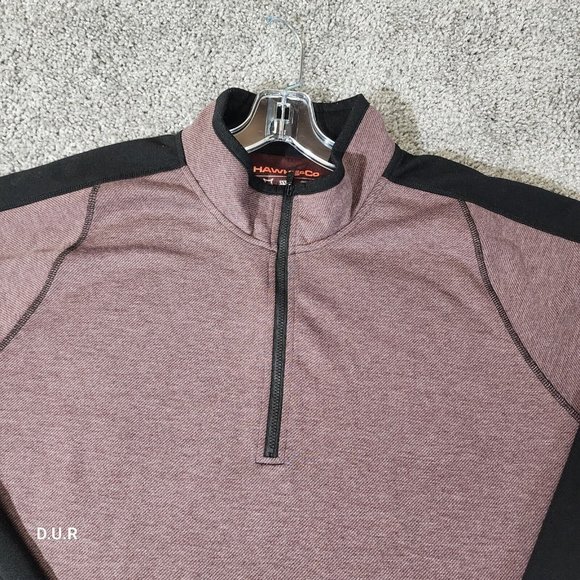 Hawke & Co Quarter Zip ProFlex Sweatshirt Men's XXL‎ 2XL Maroon Long Sleeve - Picture 3 of 11
